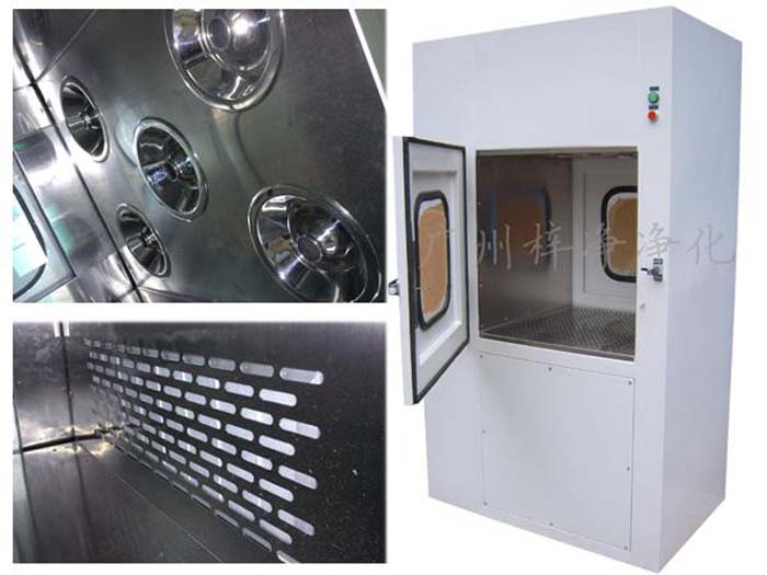 風淋傳遞窗吹淋后的氣流通過高效過濾器，如HEPA過濾器，進一步過濾掉微小的塵埃和微生物。